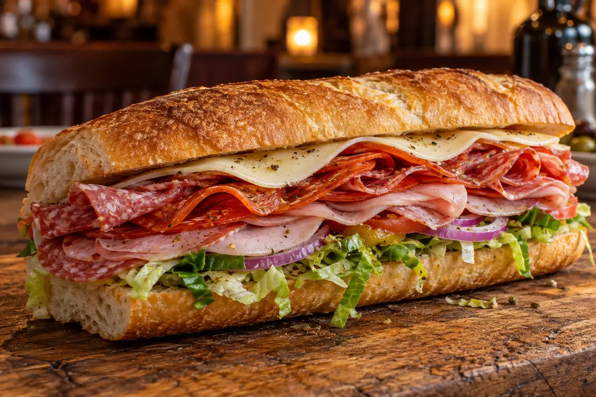 Italian hoagie sandwich